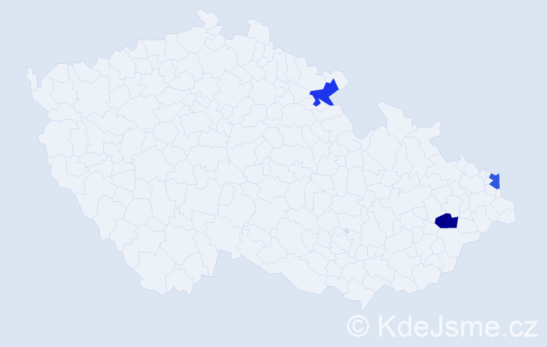 Jméno: 'Danuta Józefa', počet výskytů 3 v celé ČR
