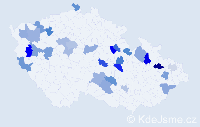 Jméno: 'Týna', počet výskytů 35 v celé ČR
