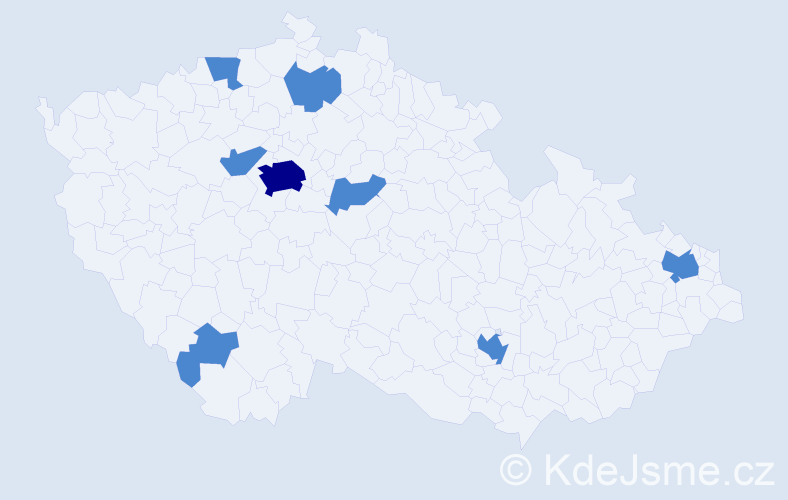 Jméno: 'Van Ty', počet výskytů 10 v celé ČR
