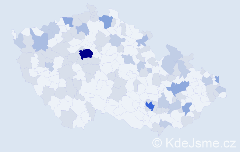 Jméno: 'Paula', počet výskytů 157 v celé ČR