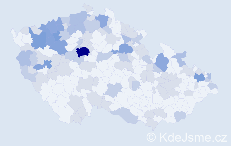 Jméno: 'Slavěna', počet výskytů 209 v celé ČR