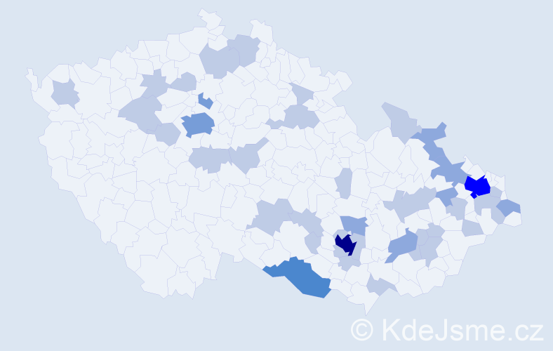 Jméno: 'Dalimila', počet výskytů 70 v celé ČR