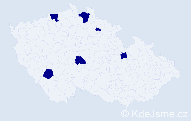 Jméno: 'Travis', počet výskytů 6 v celé ČR