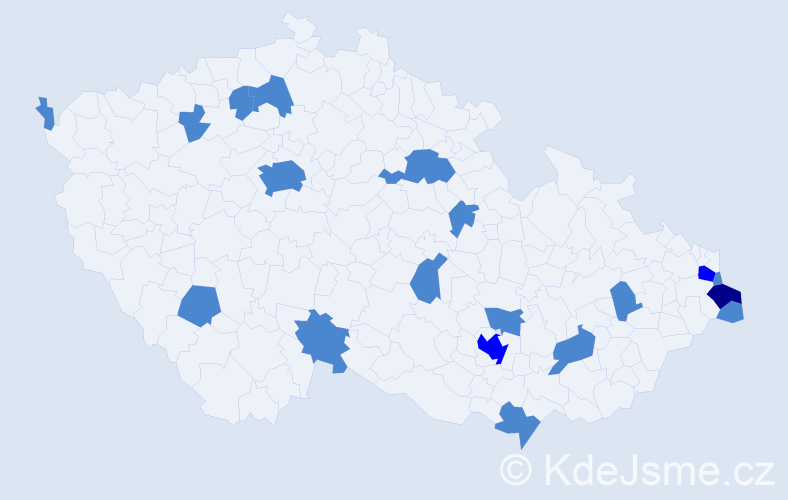 Jméno: 'Genovefa', počet výskytů 23 v celé ČR