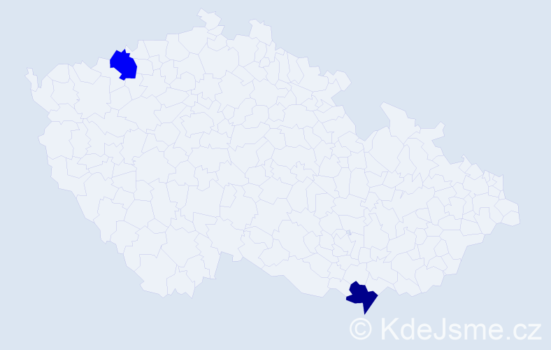 Jméno: 'Theoderich', počet výskytů 2 v celé ČR