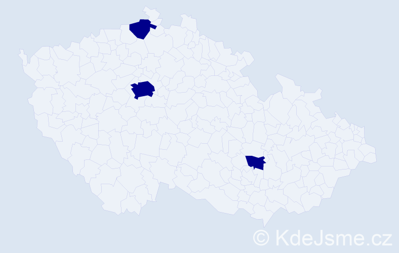 Jméno: 'Huslen', počet výskytů 3 v celé ČR
