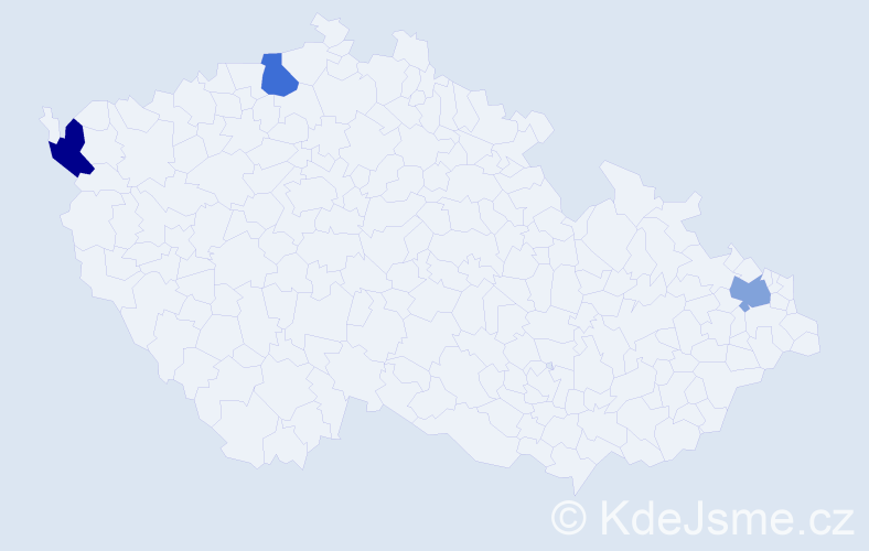 Jméno: 'Xenija', počet výskytů 3 v celé ČR
