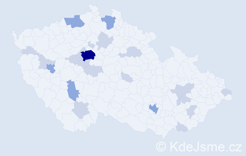 Jméno: 'Sofija', počet výskytů 42 v celé ČR