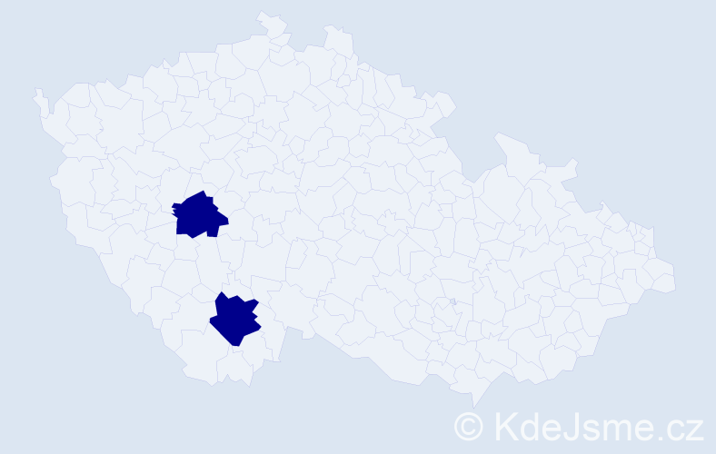Jméno: 'Azzurra', počet výskytů 2 v celé ČR