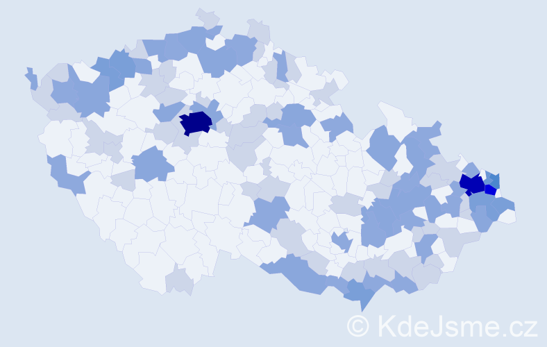 Jméno: 'Štefania', počet výskytů 209 v celé ČR