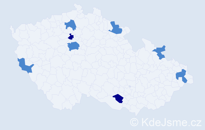 Jméno: 'Karmela', počet výskytů 13 v celé ČR