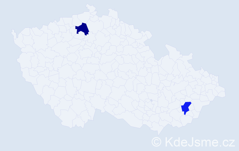 Jméno: 'Radostina', počet výskytů 2 v celé ČR