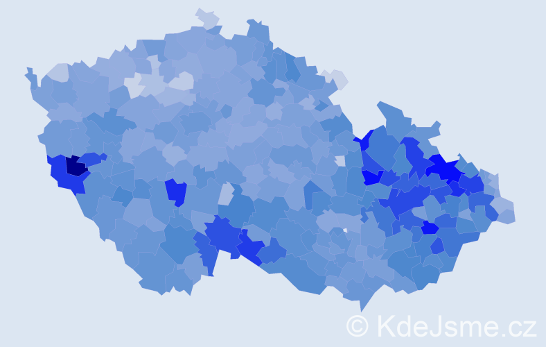 Jméno: 'Vendula', počet výskytů 13297 v celé ČR