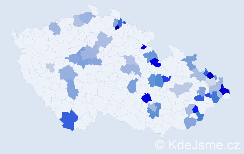 Jméno: 'Bernadeta', počet výskytů 71 v celé ČR