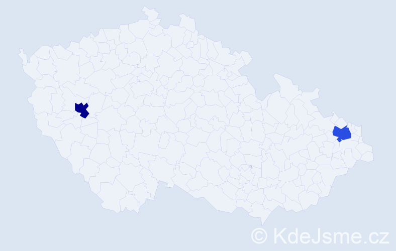 Jméno: 'Kazimierz Franciszek', počet výskytů 2 v celé ČR