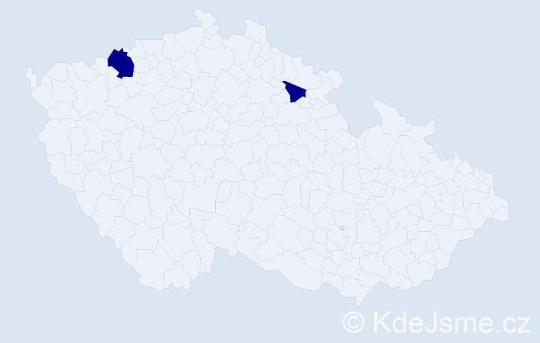 Jméno: 'Thaddeus', počet výskytů 2 v celé ČR