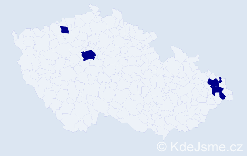 Jméno: 'Eva Mária', počet výskytů 5 v celé ČR
