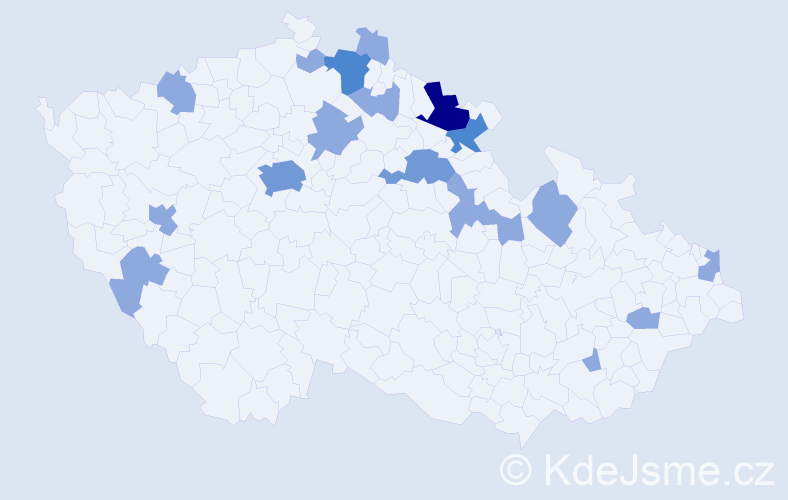 Jméno: 'Miroslawa', počet výskytů 33 v celé ČR