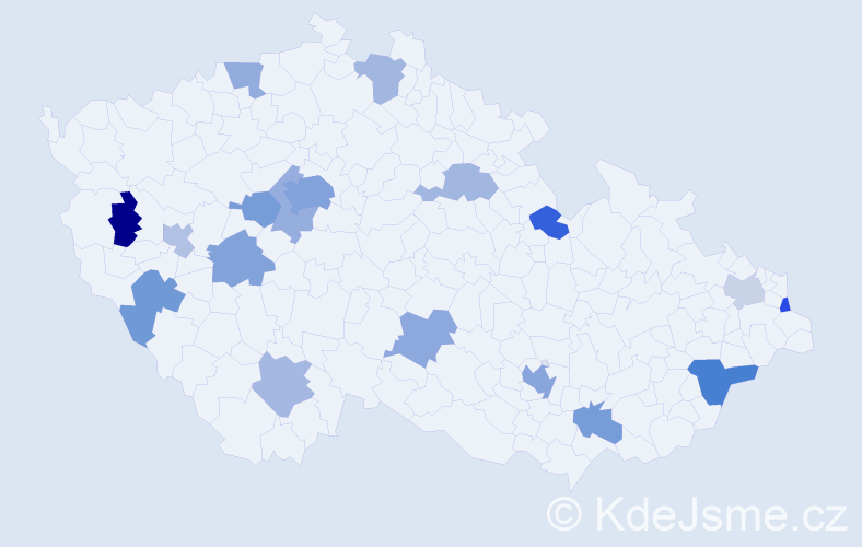 Jméno: 'Áron', počet výskytů 30 v celé ČR