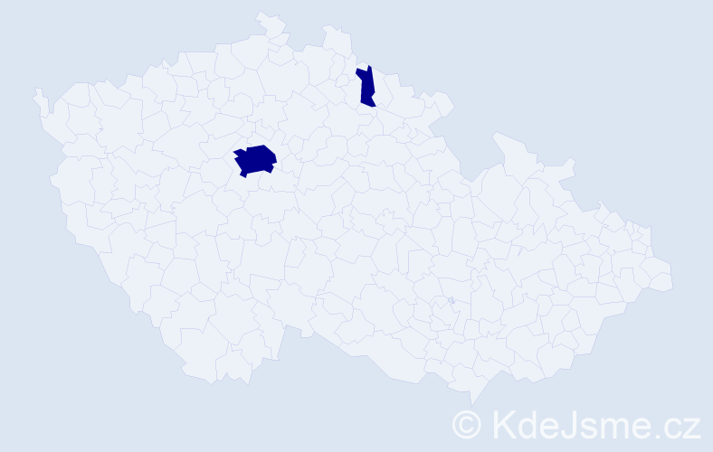 Jméno: 'Fredi', počet výskytů 2 v celé ČR