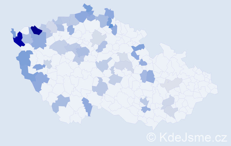 Jméno: 'Tiep', počet výskytů 104 v celé ČR