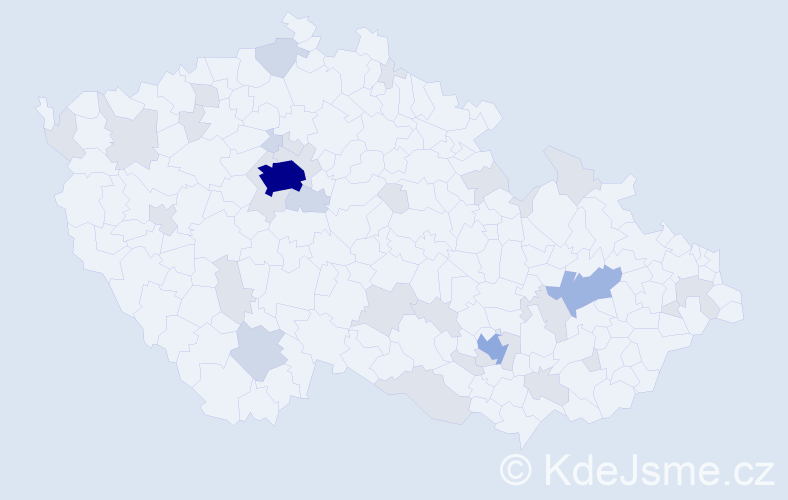 Jméno: 'Mira', počet výskytů 73 v celé ČR