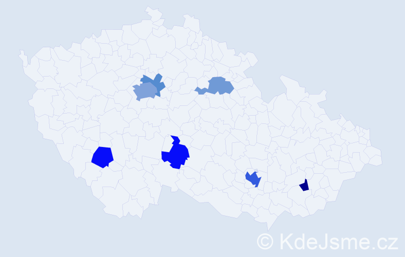 Jméno: 'May', počet výskytů 14 v celé ČR