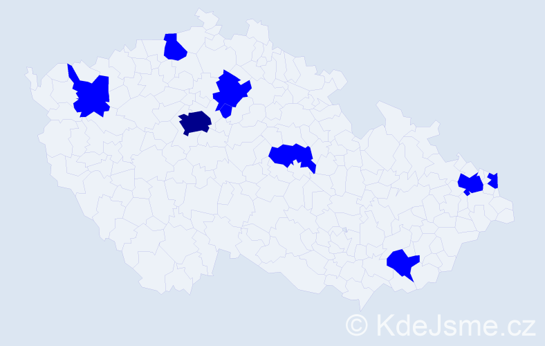 Jméno: 'Júlie', počet výskytů 10 v celé ČR