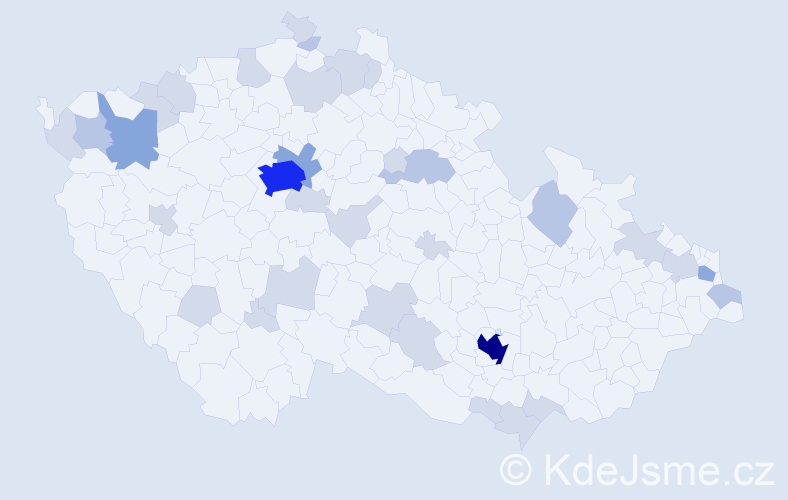 Jméno: 'Simone', počet výskytů 73 v celé ČR