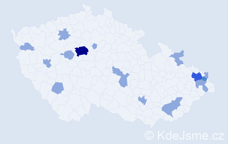 Jméno: 'Benedikta', počet výskytů 25 v celé ČR