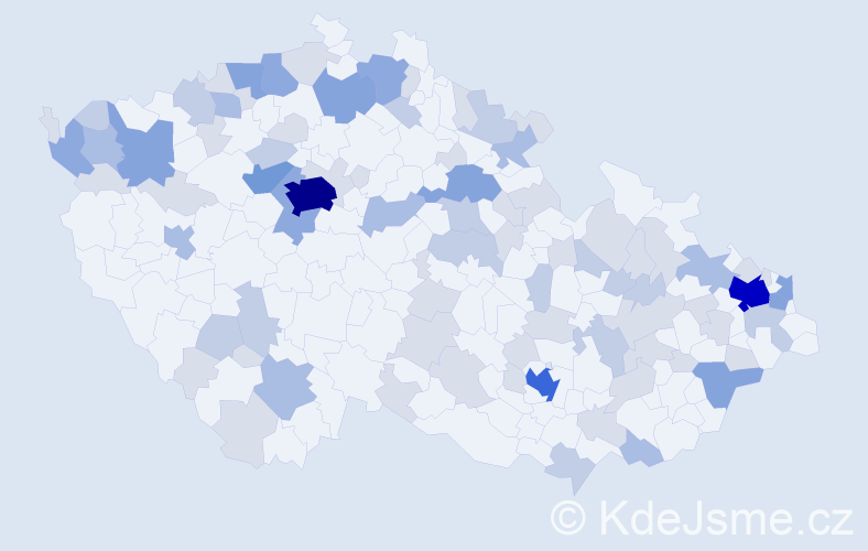 Jméno: 'Brian', počet výskytů 207 v celé ČR