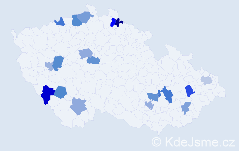 Jméno: 'Karola', počet výskytů 27 v celé ČR