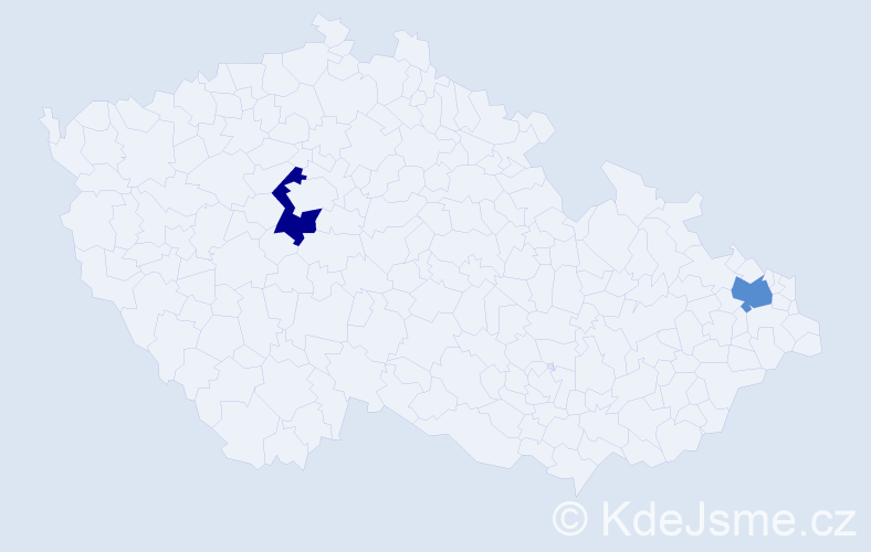 Jméno: 'James Ian', počet výskytů 2 v celé ČR