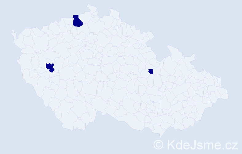 Jméno: 'Maria Jana', počet výskytů 3 v celé ČR