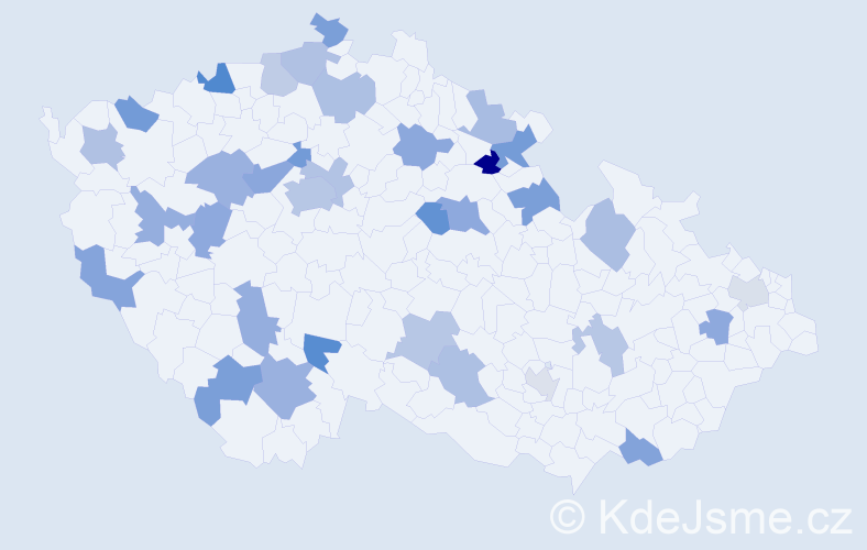 Jméno: 'Jessika', počet výskytů 47 v celé ČR