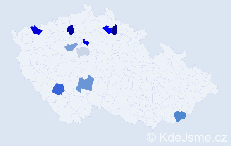 Jméno: 'Kryštof Jiří', počet výskytů 11 v celé ČR