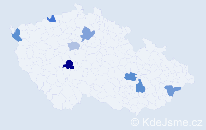 Jméno: 'Klementýna', počet výskytů 11 v celé ČR