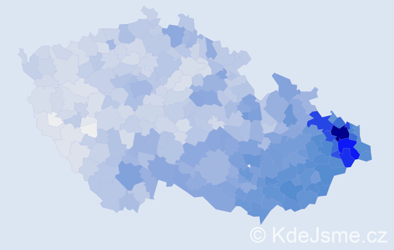 Jméno: 'Radim', počet výskytů 20268 v celé ČR