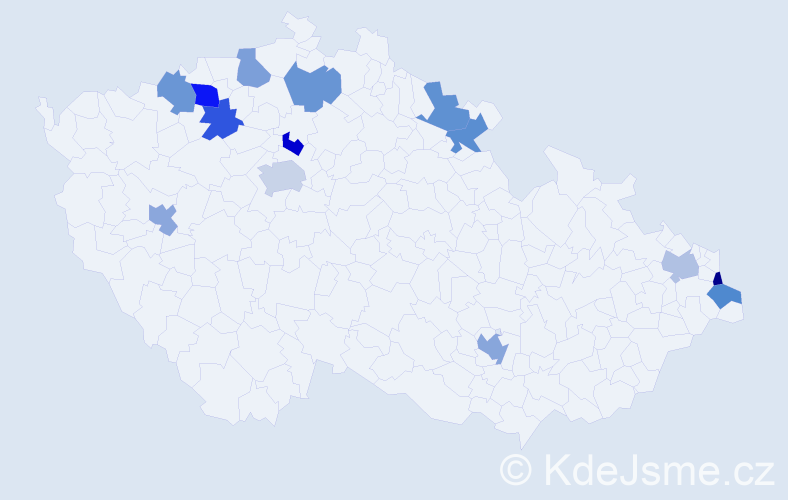 Jméno: 'Stefani', počet výskytů 17 v celé ČR