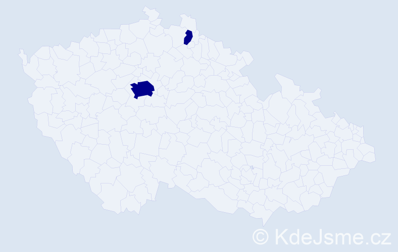 Jméno: 'Rudolf Miroslav', počet výskytů 2 v celé ČR