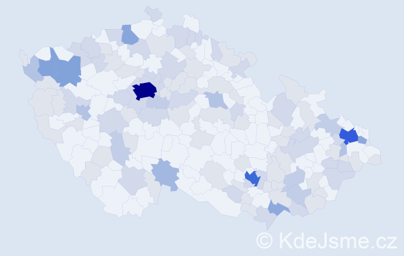 Jméno: 'Vivien', počet výskytů 259 v celé ČR