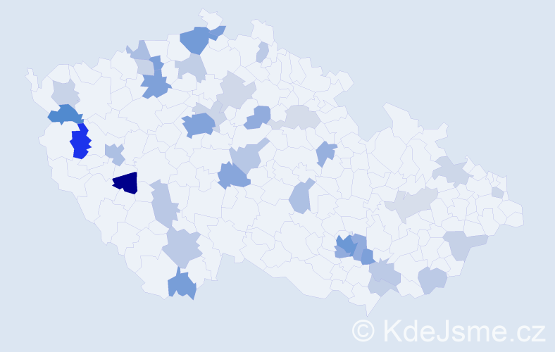 Jméno: 'Marc', počet výskytů 87 v celé ČR