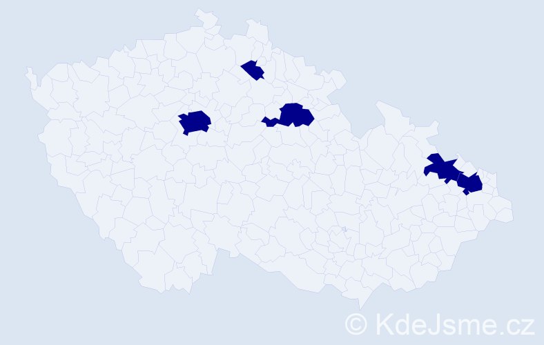 Jméno: 'Stefka', počet výskytů 5 v celé ČR