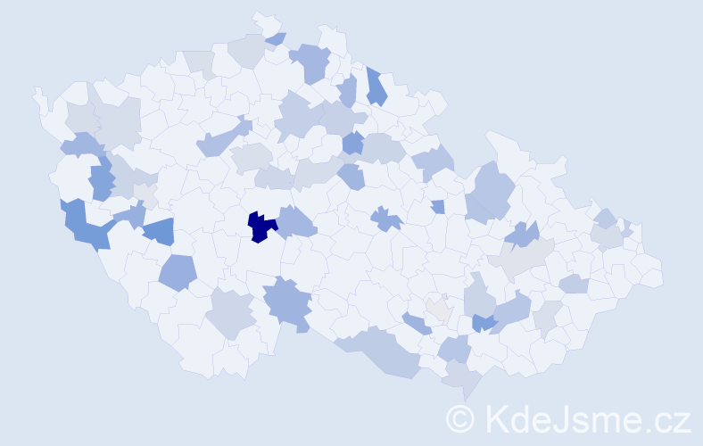 Jméno: 'Ondřejka', počet výskytů 77 v celé ČR