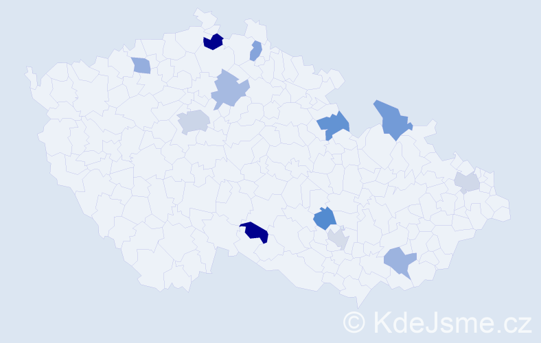 Jméno: 'Frída', počet výskytů 16 v celé ČR