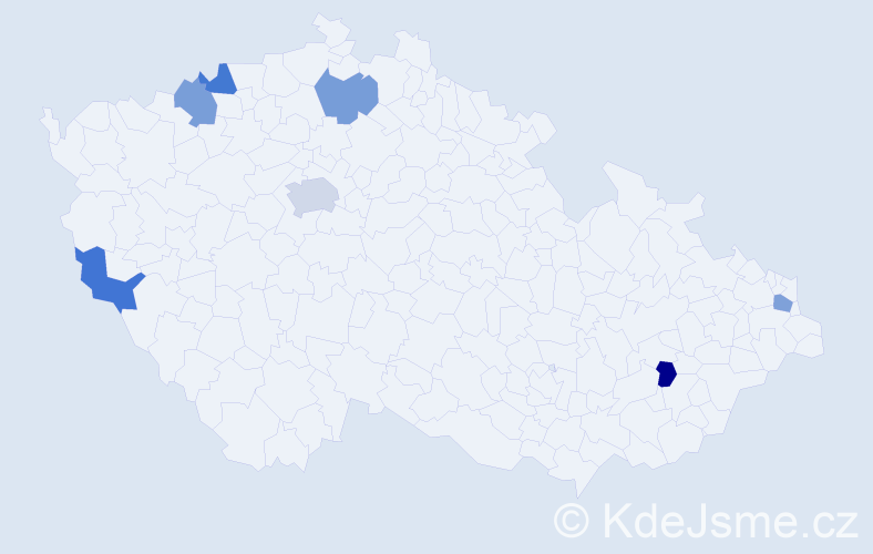 Jméno: 'Tran', počet výskytů 8 v celé ČR