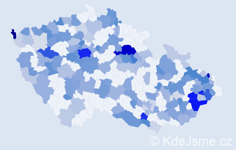 Jméno: 'Vladana', počet výskytů 456 v celé ČR
