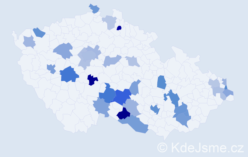 Jméno: 'Lambert', počet výskytů 61 v celé ČR