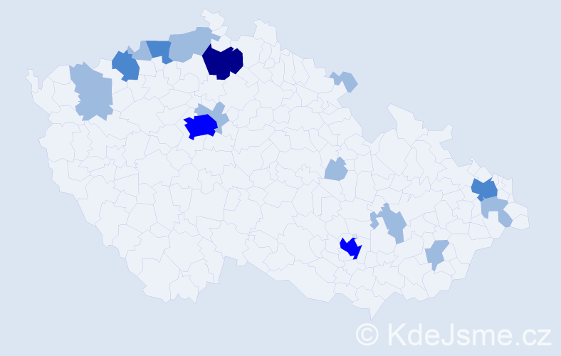 Jméno: 'Roger', počet výskytů 27 v celé ČR
