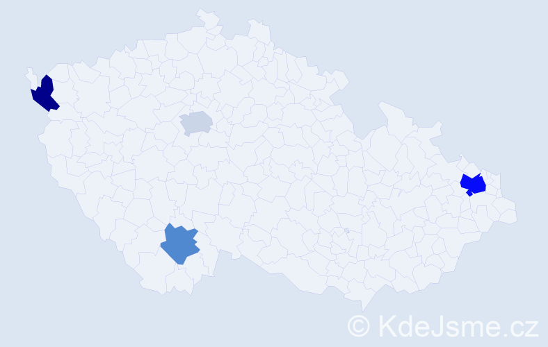 Jméno: 'Kujtim', počet výskytů 6 v celé ČR